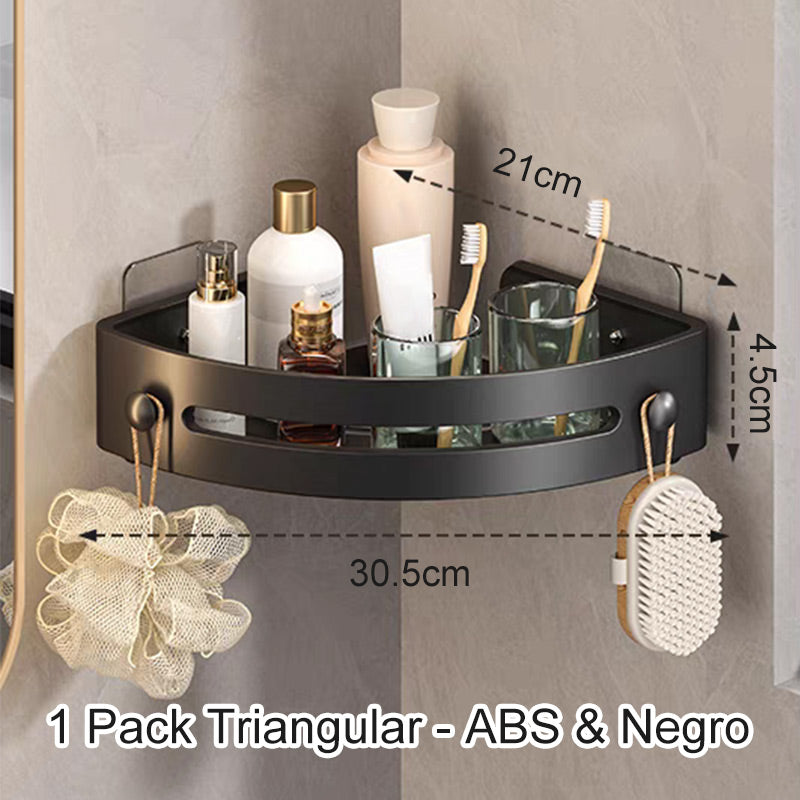 【1º en Artículos de baño】📢50% DE DESCUENTO!✨Estante de Ducha Esquinera sin Perforación con Ganchos
