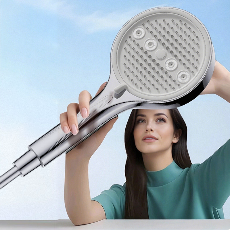 🔥¡50% DE DESCUENTO!🔥 Cabezal de Ducha de Mano de Alta Presión con 6 Modos 🚿✨ – Boquillas de Silicona Antisarro y Soporte Sin Perforación