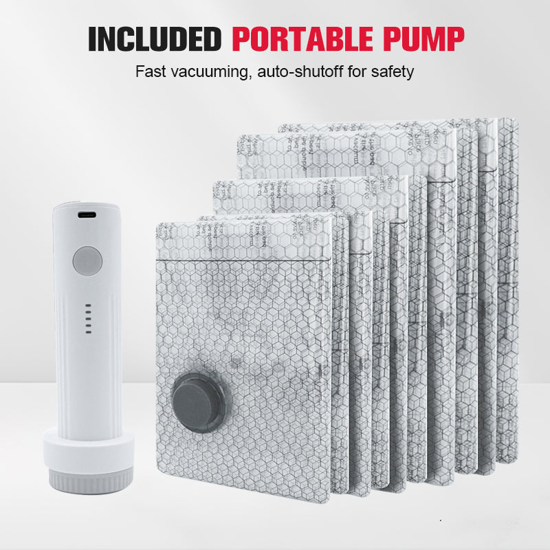 Bolsas de Almacenamiento al Vacío para Viaje con Bomba Eléctrica Portátil