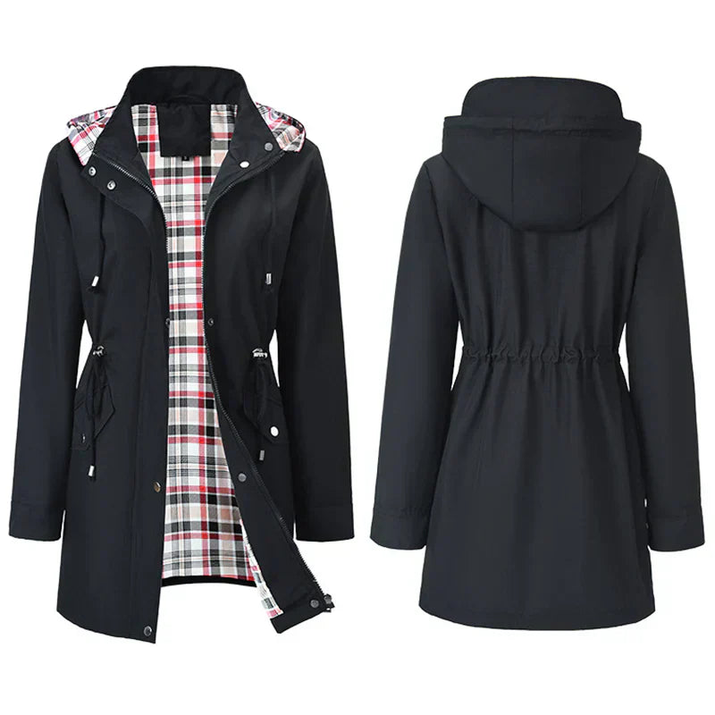 Chaqueta Impermeable para Mujer a Cuadros