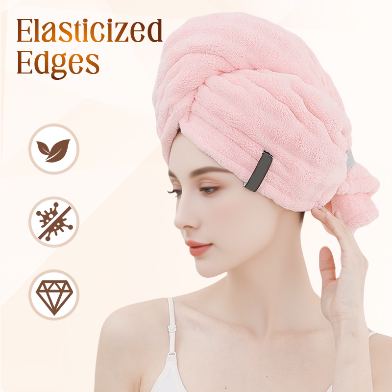 💫Compra 1 y llévate 1 gratis🛁Toalla grande para el cabello con cinta segura para mujeres