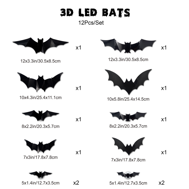 🦇LIMITED-TIME 50% OFF! ⏰Spooky 3D Bat LED Wall Light, Halloween Indoor Outdoor Wall Decoration Light👻