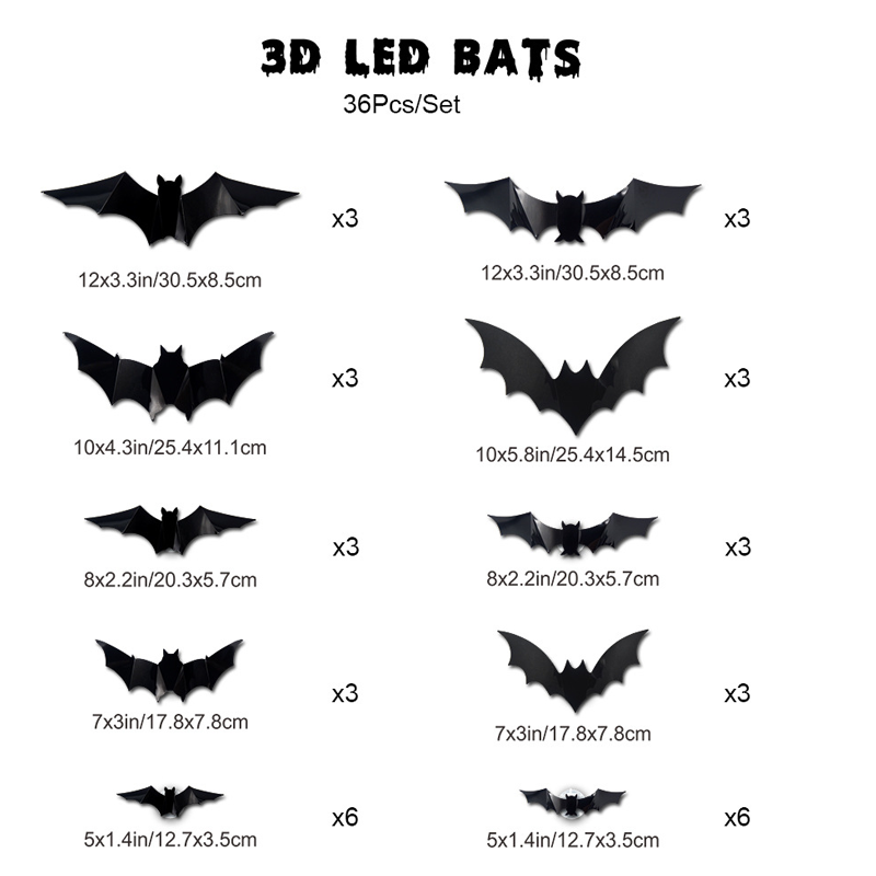 🦇LIMITED-TIME 50% OFF! ⏰Spooky 3D Bat LED Wall Light, Halloween Indoor Outdoor Wall Decoration Light👻