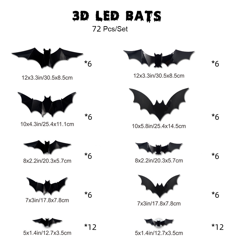 🦇LIMITED-TIME 50% OFF! ⏰Spooky 3D Bat LED Wall Light, Halloween Indoor Outdoor Wall Decoration Light👻