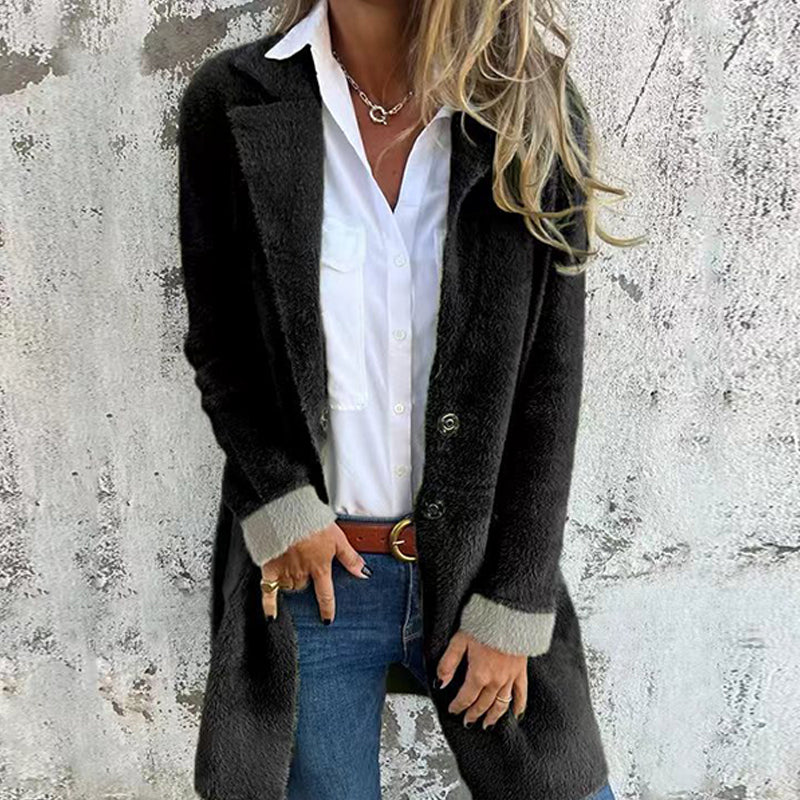 Abrigo elegante clásico de longitud media para mujer