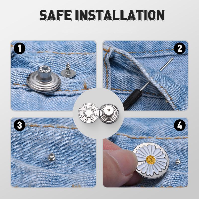 👖 ¡COMPRA 2 LLEVA 3! ✨ Juego de Botones Magnéticos para Vaqueros - Fijación Invisible y Ajuste Perfecto sin Agujas ni Hilos 🧲📦