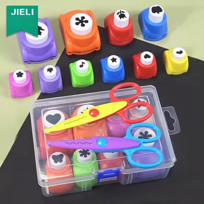 ✂️ ¡50% DE DESCUENTO! 🎨 Punzón DIY para Manualidades Infantiles - Crea Formas Adorables (Estrellas/Corazones/Flores) para Tarjetas y Álbumes 📏🎁