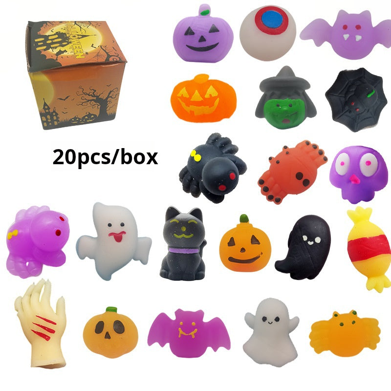 🔥Set de juguetes antiestrés Squishies de Halloween, con formas clásicas de calabaza, fantasma y murciélago, material TPR supersuave con tacto elástico, lavable y duradero, 24 piezas surtidas para regalos de fiesta, premios para el aula y truco o trat