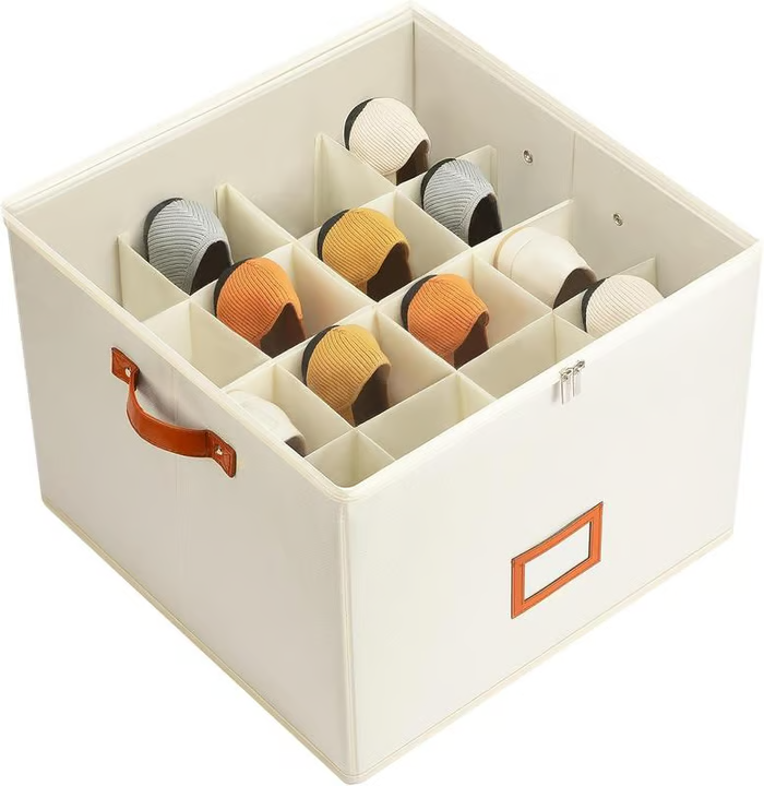 ⏰🔥 ¡50% DE DESCUENTO POR TIEMPO LIMITADO! 👟 Caja organizadora de zapatos de tela: plegable, de gran capacidad, a prueba de polvo y transpirable para armarios y dormitorios 🧺✨