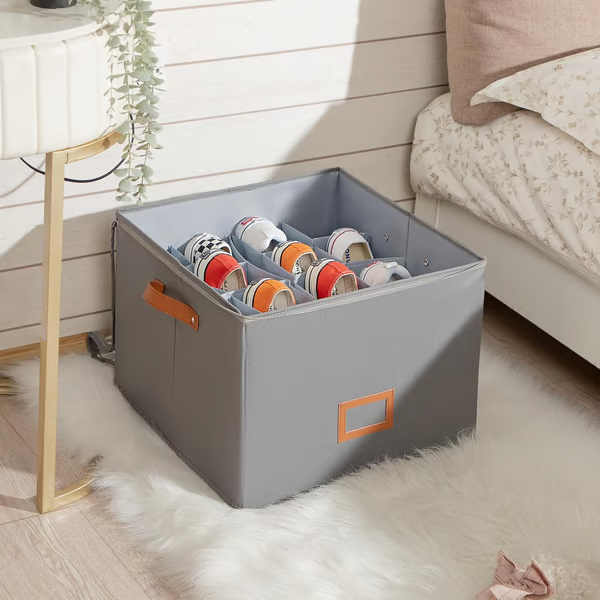 ⏰🔥 ¡50% DE DESCUENTO POR TIEMPO LIMITADO! 👟 Caja organizadora de zapatos de tela: plegable, de gran capacidad, a prueba de polvo y transpirable para armarios y dormitorios 🧺✨