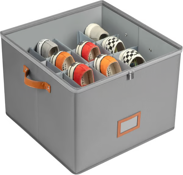 ⏰🔥 ¡50% DE DESCUENTO POR TIEMPO LIMITADO! 👟 Caja organizadora de zapatos de tela: plegable, de gran capacidad, a prueba de polvo y transpirable para armarios y dormitorios 🧺✨