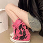 Botas retro de lona para mujer, planas y holgadas, media caña