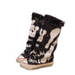 Botas retro de lona para mujer, planas y holgadas, media caña