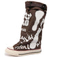 Botas retro de lona para mujer, planas y holgadas, media caña