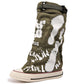 Botas retro de lona para mujer, planas y holgadas, media caña