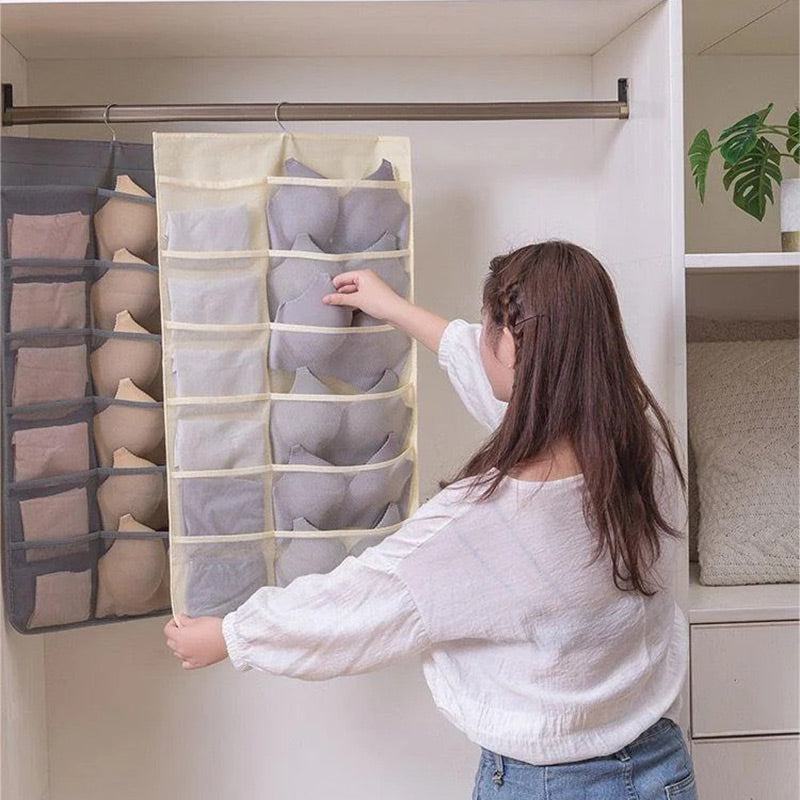 Organizador colgante de doble cara para guardar ropa interior