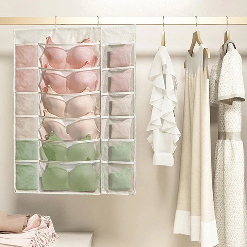 Organizador colgante de doble cara para guardar ropa interior