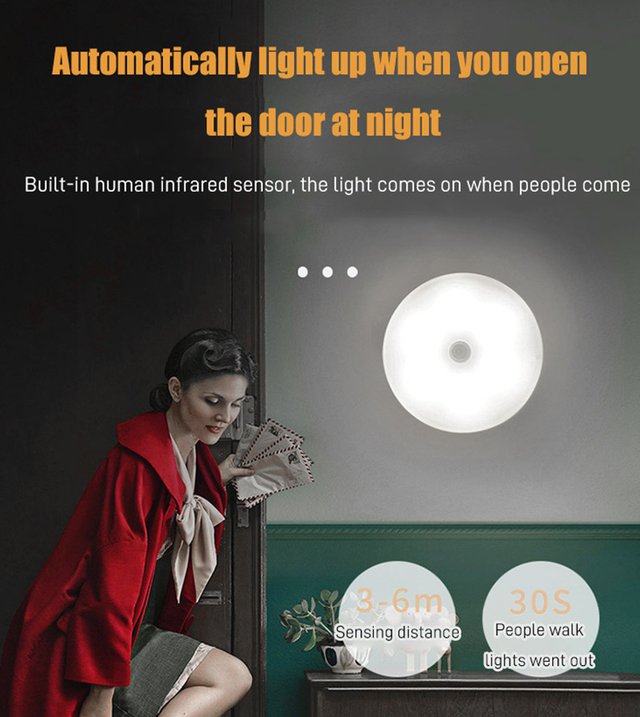 ⏳¡OFERTA LIMITADA! ¡COMPRA 2 Y LLÉVATE 1 GRATIS! ✨Luces nocturnas con sensor de movimiento y 8 LED.