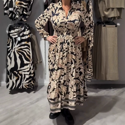 Vestido de manga larga con estampado floral elegante