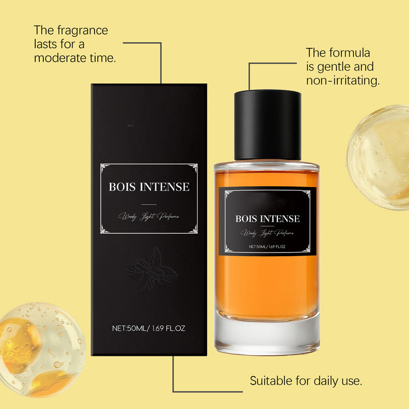 Perfume fresco con una nota amaderada de menta.