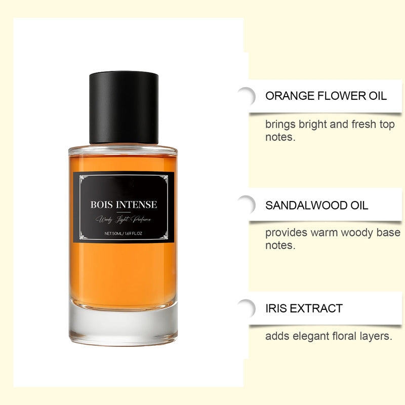 Perfume fresco con una nota amaderada de menta.