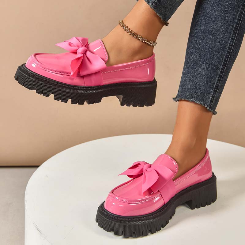 Mocasines de Plataforma Lindos y Elegantes con Moño