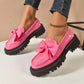 Mocasines de Plataforma Lindos y Elegantes con Moño