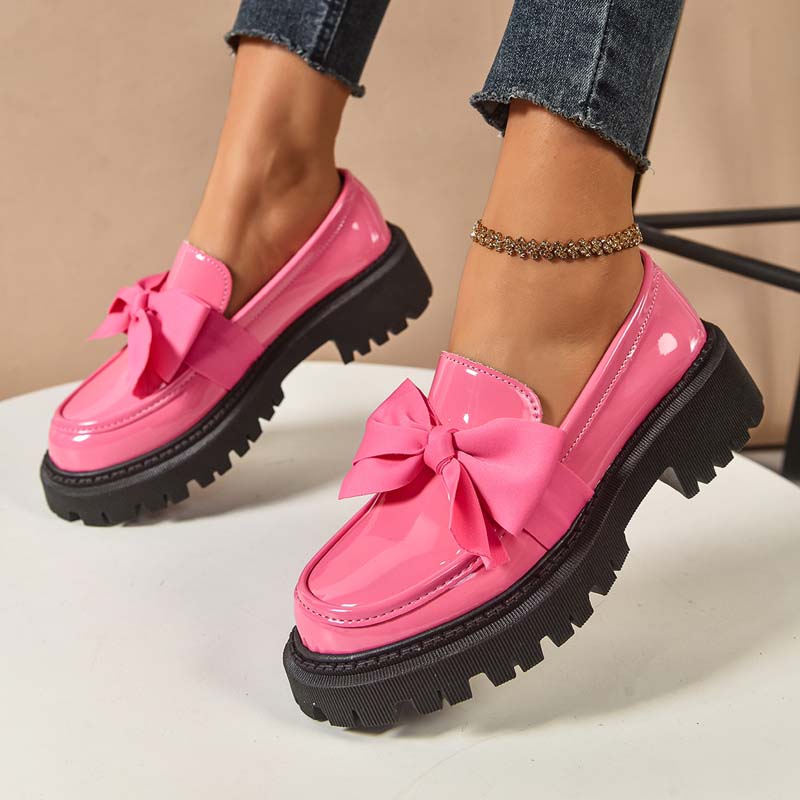 Mocasines de Plataforma Lindos y Elegantes con Moño