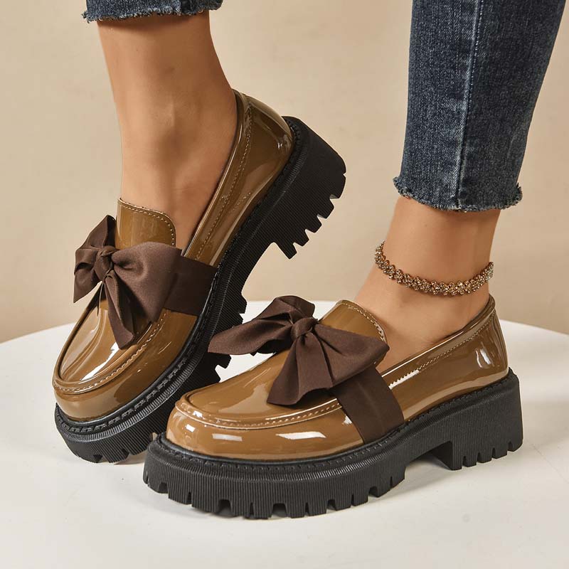 Mocasines de Plataforma Lindos y Elegantes con Moño