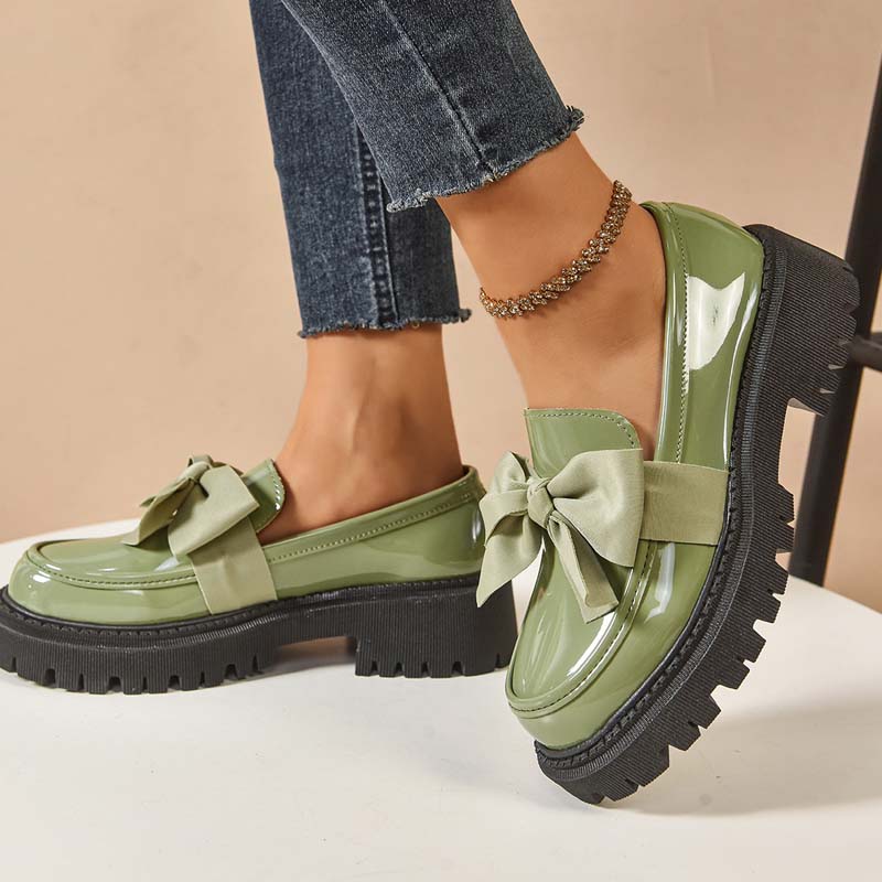 Mocasines de Plataforma Lindos y Elegantes con Moño
