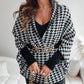 Poncho para Mujer de Pata de Gallo y Frente Abierto