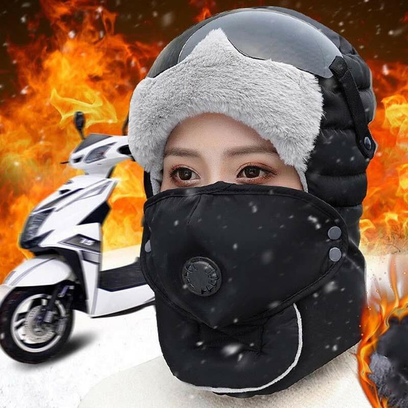 Gorro térmico con máscara con válvula de respiración desmontable
