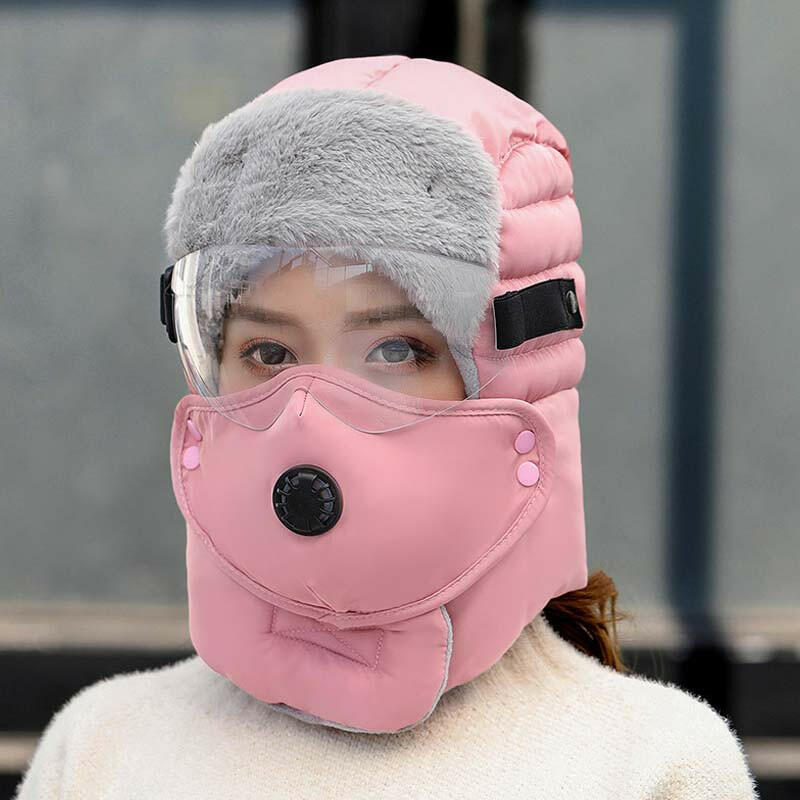 Gorro térmico con máscara con válvula de respiración desmontable