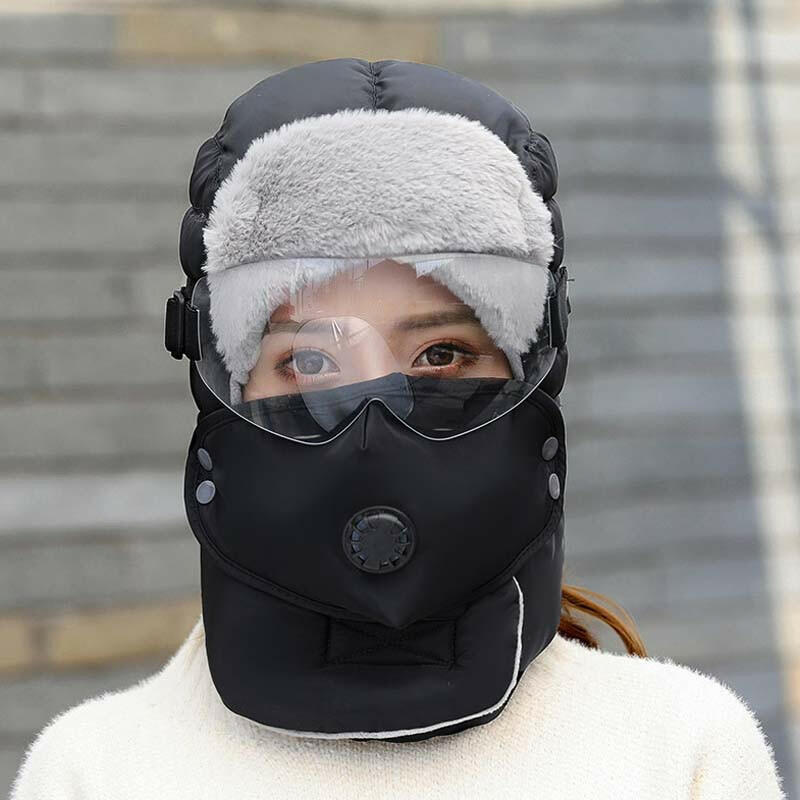 Gorro térmico con máscara con válvula de respiración desmontable
