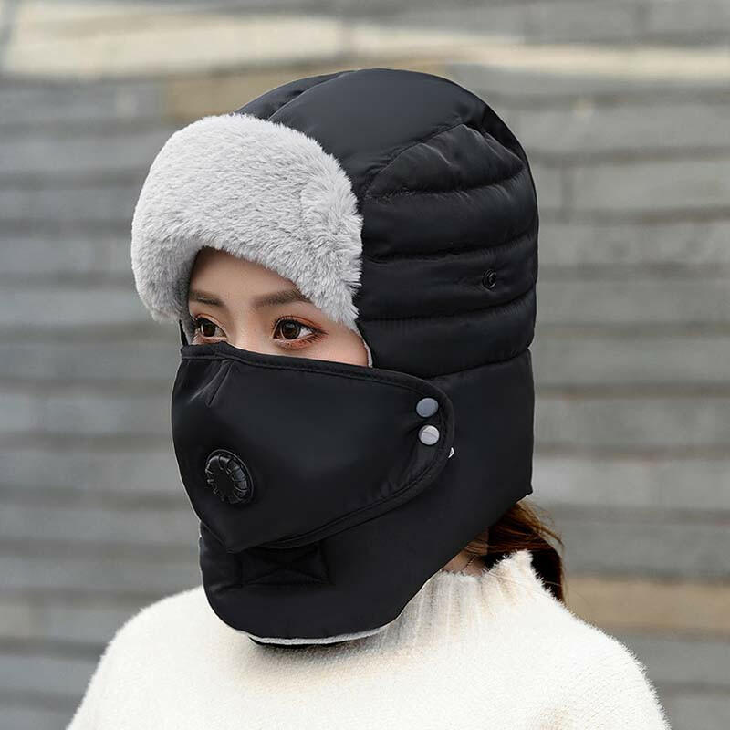 Gorro térmico con máscara con válvula de respiración desmontable