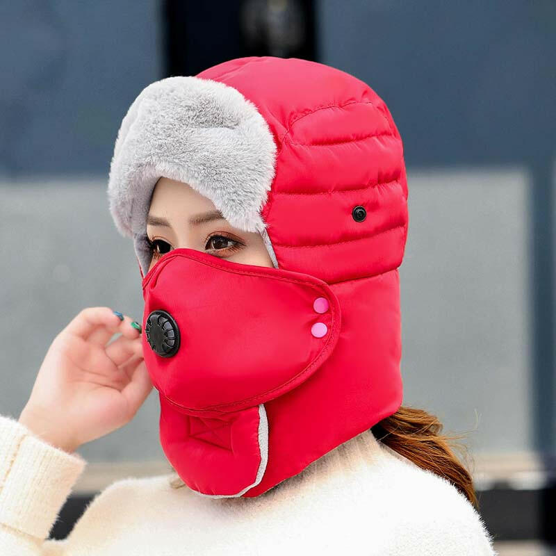 Gorro térmico con máscara con válvula de respiración desmontable