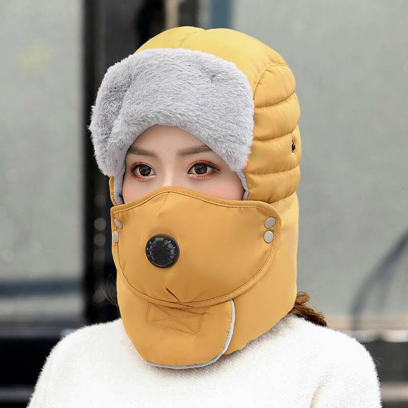Gorro térmico con máscara con válvula de respiración desmontable