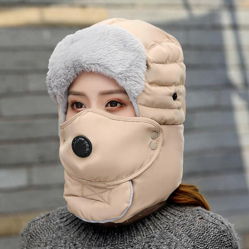 Gorro térmico con máscara con válvula de respiración desmontable