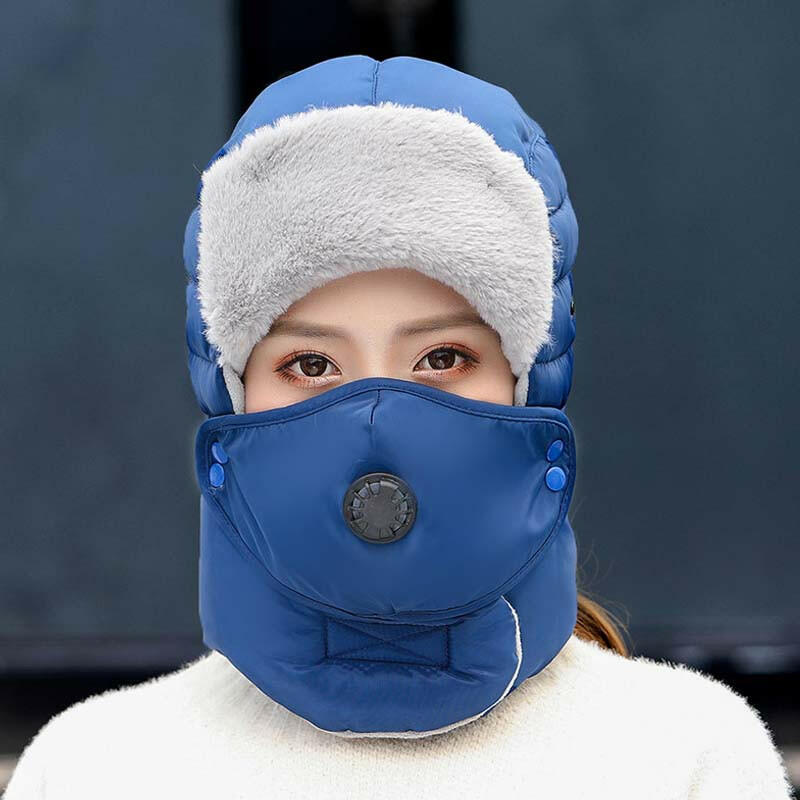 Gorro térmico con máscara con válvula de respiración desmontable