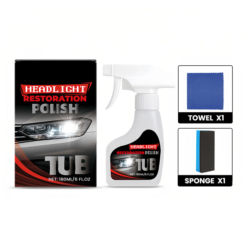 🚗 ¡COMPRA 3 LLEVA 2! ✨ Kit Profesional Restaurador de Faros 180ml - Incluye Esponja Aplicadora para Eliminar Amarilleamiento y Mejorar Visibilidad Nocturna 💡🧽