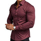 🔥VENTA DEL ÚLTIMO DÍA 50% DE DESCUENTO🔥Camisas de botones de manga larga con solapa de color sólido para hombre