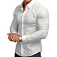 🔥VENTA DEL ÚLTIMO DÍA 50% DE DESCUENTO🔥Camisas de botones de manga larga con solapa de color sólido para hombre