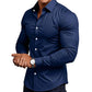 🔥VENTA DEL ÚLTIMO DÍA 50% DE DESCUENTO🔥Camisas de botones de manga larga con solapa de color sólido para hombre