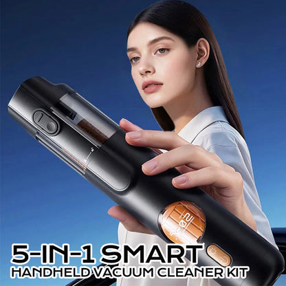 🔥Oferta especial del Black Friday: 50 % de descuento!🔥 Aspiradora de Mano 5 en 1 Inteligente - Potente Succión 15KPA con 4 Boquillas para Coches y Hogar 🚗🏠