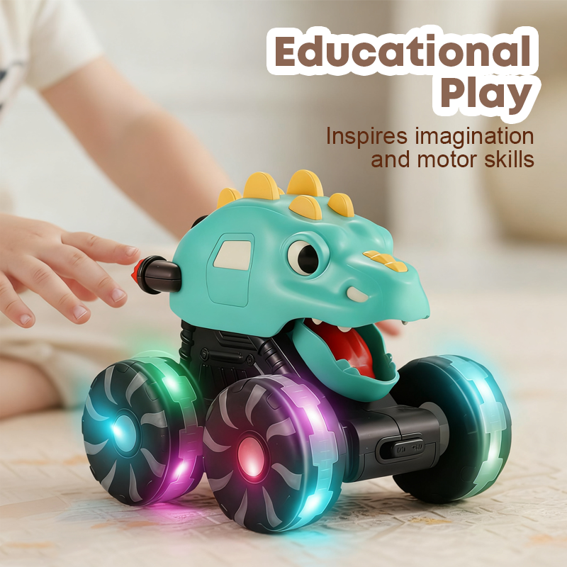 Coche de juguete dinosaurio Press & Go con luces