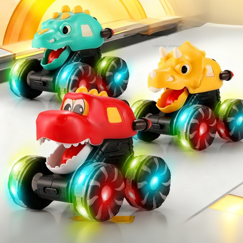 Coche de juguete dinosaurio Press & Go con luces