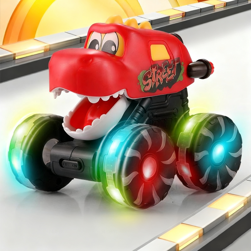 Coche de juguete dinosaurio Press & Go con luces
