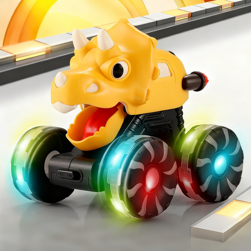 Coche de juguete dinosaurio Press & Go con luces