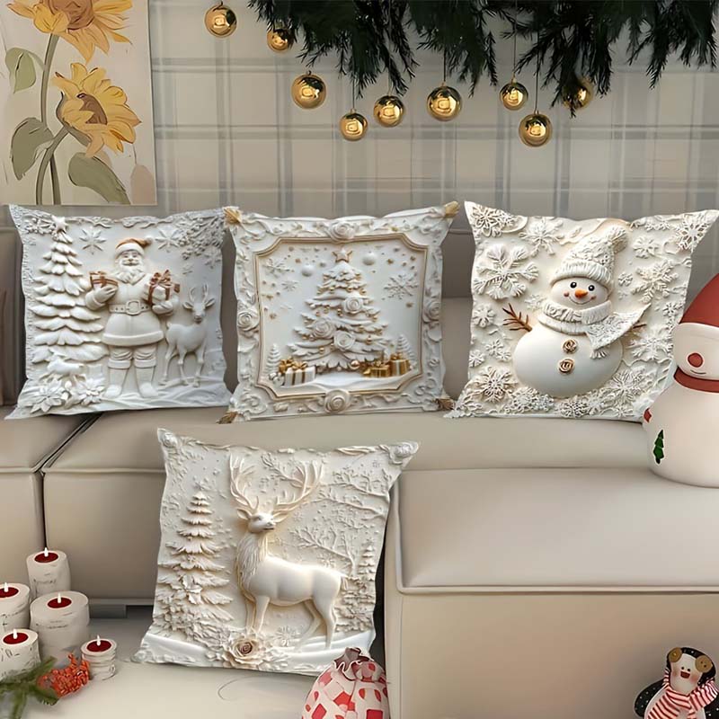 🎄 ¡OFERTA NAVIDAD! 50% en TODO + 🎁❄️🎅Elegantes fundas de almohada decorativas navideñas