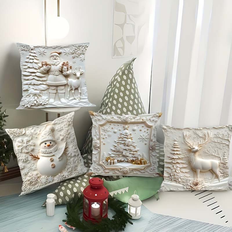 🎄 ¡OFERTA NAVIDAD! 50% en TODO + 🎁❄️🎅Elegantes fundas de almohada decorativas navideñas